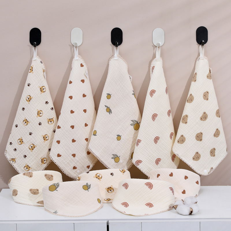 Wholesale Baby bib cotton bib baby triangle towel newborn anti-spitting milk water bib children scarf saliva
