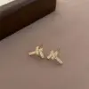 Wholesale Heart Shape Stud Earrings For Women In Gold Featuring Copper Ear Pins And Zircon Inlay