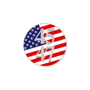 Wholesale American Flag Cartoon Pinback Badge Alloy Pin Featuring Stamping Craft In Multicolor