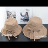 Wholesale Japanese Strap Fisherman Hat Women's Summer Breathable Lightweight Sun Protection Sun Hat All-match Face Showing Small Bow Basin Hat