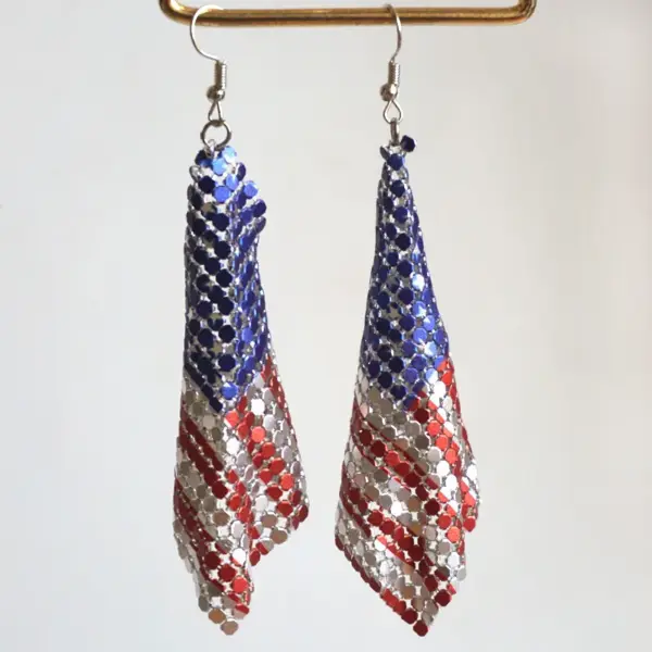 oly-da12a32a87205ee161efdf24bebc1b87 Wholesale American Flag Rainbow Zebra Spot Aluminum Sheet Metal Mesh Earrings Party Nightclub Fashionable Geometric Pattern Ear Jewelry