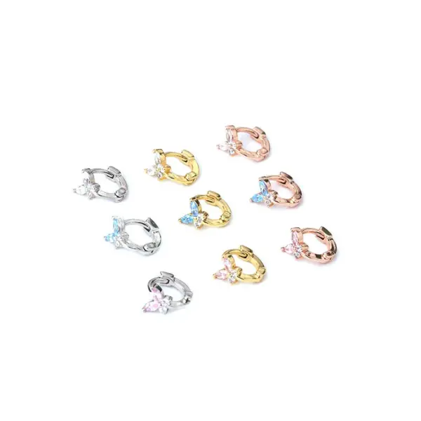 Wholesale Ear Cartilage Rings & Studs Lady Butterfly Copper Plating