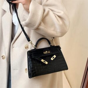 Black large crocodile pattern