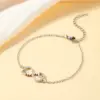 Wholesale 1pc Simple Fashion Bowknot Heart Anchor ECG Infinity Symbol Pendant Bracelet, Suitable For Daily Wear On Dates
