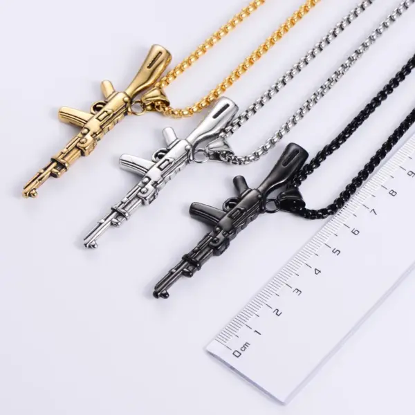 Wholesale Stainless Steel 18K Gold Plated Retro Pistol