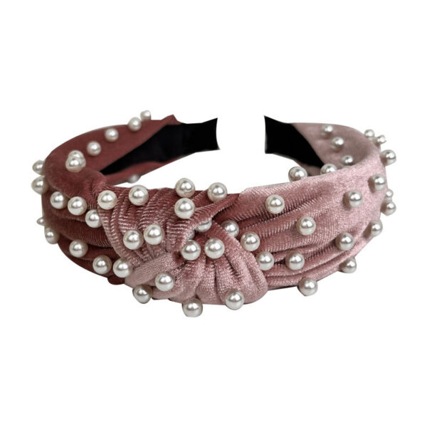 oly-da37786ec1413ae0b4f8d46afdc5797b Wholesale Fashion Gold Velvet Fabric Beaded Knot Headband Headband Trend All-match Headwear Hair Accessories