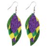 Wholesale  Carnival Leather Earrings Multi-layer Stitching Leather Earrings