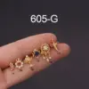Wholesale 316L Stainless Steel Copper Ear Cartilage Rings & Studs Crown Waterproof Non Tarnish Surgical Steel