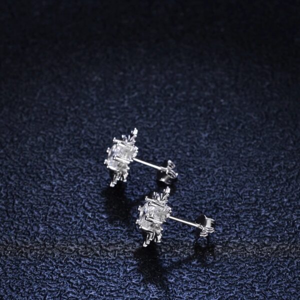 oly-da52cb32d28f114efd592d9480d8a14f Wholesale S925 Sterling Silver Platinum-Plated Snowflake Six-Prong Simple Elegant Earrings with a High-End Design, a Gift for Girlfriend or Lover