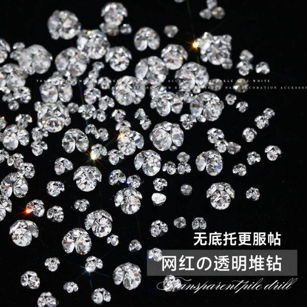 oly-da696a84a8c890760b990c72f1a7e0c2 Wholesale K9 mini nail art pile drill flash net red through white finished rhinestone shaped small size flat bottom pile drill ball