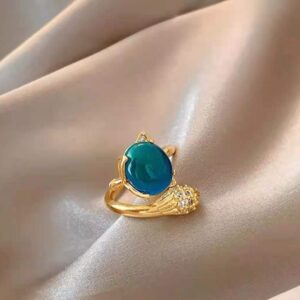 Wholesale Temperature-Sensitive Color-Changing Fox Ring for Women, Ins Non-Fading European and American Jewelry, Simple Elegant, a Must-Have for Friends on Valentine's Day