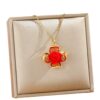 Wholesale Red Rose Titanium Steel Necklace with Micro-Inlaid Clavicle Chain/Necklace