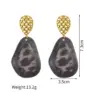 Wholesale Leopard Print Earrings For Women In Maillard Style, Made With Acetic Acid Sheets And 18K Real Gold Electroplated