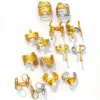 Wholesale 2026 New Hydraulic Ring Stainless Steel 18K Non-Fading Gold And Silver Color-Block Design Exaggerated Style Heart Water Drop Twisted Nature Suitable For Daily Wear