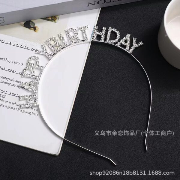 Wholesale Birthday Alloy Headband Party Rhinestone Happy Birthday Happy Birthday Headband Jewelry