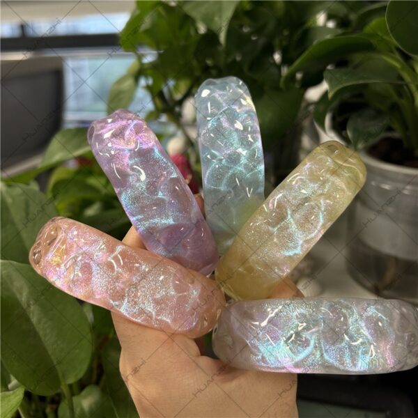 oly-da9f32a7ce709f70165f2633f3ecdbc6 Wholesale Round Colorful Glitter Acrylic Bracelet Casual Round Mermaid Resin Bracelet