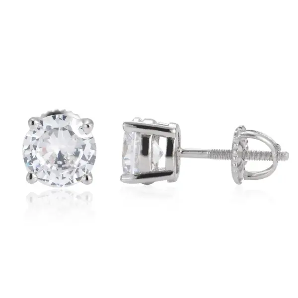 Wholesale 925 Sterling Silver Hoop Earrings Unisex Simple Modern Hip-Hop Style Full Zircon Earrings Men Women Fashion Jewelry