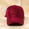 Wholesale Unisex Embroidery Simple Style Classic Style American Flag Embroidery Curved Eaves Baseball Cap