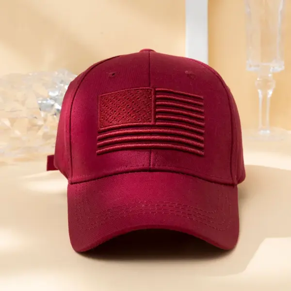 Wholesale Unisex Embroidery Simple Style Classic Style American Flag Embroidery Curved Eaves Baseball Cap