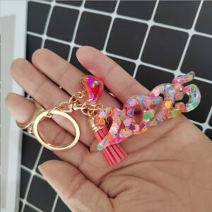 Symphony love sequin key pendant / Love key pendant