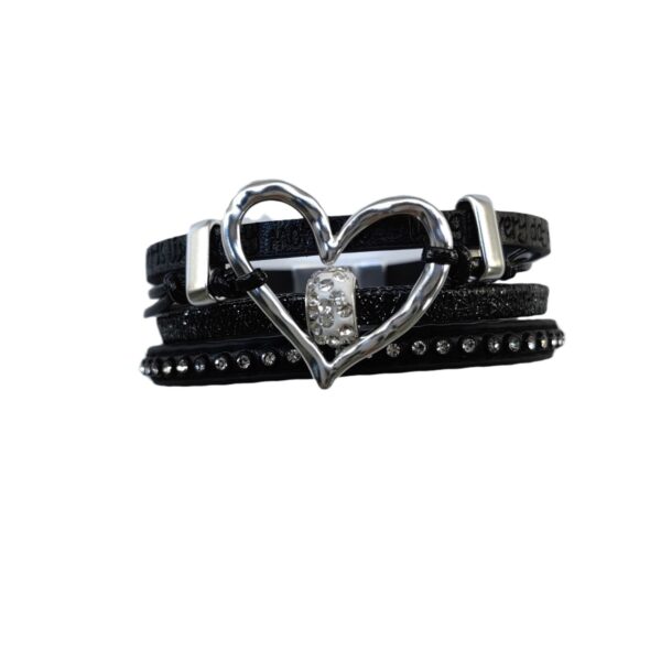 oly-daad4a96fbf74dd225eebaa2efb110f4 Wholesale Fashion Hollow Love Leather Bracelet Diamond Magnetic Buckle Retro Multi-layer Bracelet