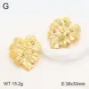Wholesale Ion Plating (IP) 18K Gold Plated Leaves Cherry Flower 304 Stainless Steel Elegant Vacation Classic Style Waterproof Non Tarnish Drop Earrings