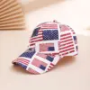 Wholesale Fashionable Printed Flag Baseball Cap Adjustable Hard Top Sunshade Performance Celebration Performance Daily Casual Polyester Fiber
