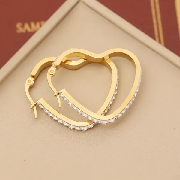 Wholesale PVD Coated 18K Gold Real Gold Plated Star Water Droplets Heart Shape Stainless Steel Retro Commute Waterproof Non Tarnish Earrings