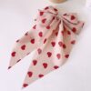 Wholesale valentine's day bow ribbon spring clip heart-shaped red lip printing hair clip hair accessories