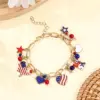 Wholesale American Independence Day Alloy Bracelet Red Blue White Pendant Flag Alloy Accessories Pendant Length 19 5cm Tail Chain