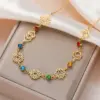 Wholesale Handmade Lotus Yoga Om Pendant Stainless Steel Hollow Polished Jewelry Necklace Accessories Colorful Zircon Durable
