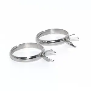 Wholesale Adjustable Stainless Steel Four Claw Base Empty Holder For DIY Handmade Jewelry Accessories Ring Setting Original Design