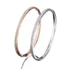 Wholesale Star Pattern Titanium Steel Bangle For Women In Steel Color With Rhinestone Inlay