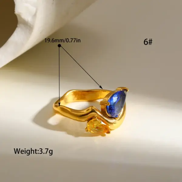 Wholesale 304 Stainless Steel Geometric Snake PVD Coated Real Gold Plated Casual Modern Style Commute Waterproof Non Tarnish Open Rings Rings