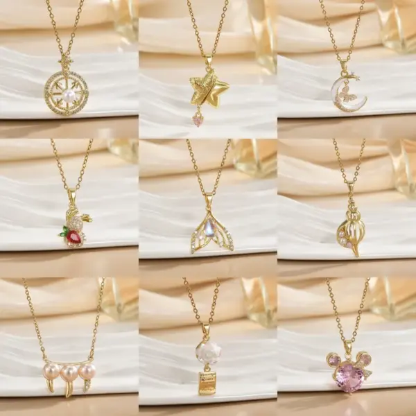 Wholesale Luxurious Titanium Steel Necklace For Women New Style Heart Pendant Collarbone Chain Versatile High-End Sensation Jewelry