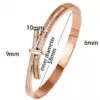 Wholesale Bow Tie Bangle For Women In Steel Color Titanium Steel With Rhinestones Featuring Electroplated Finish