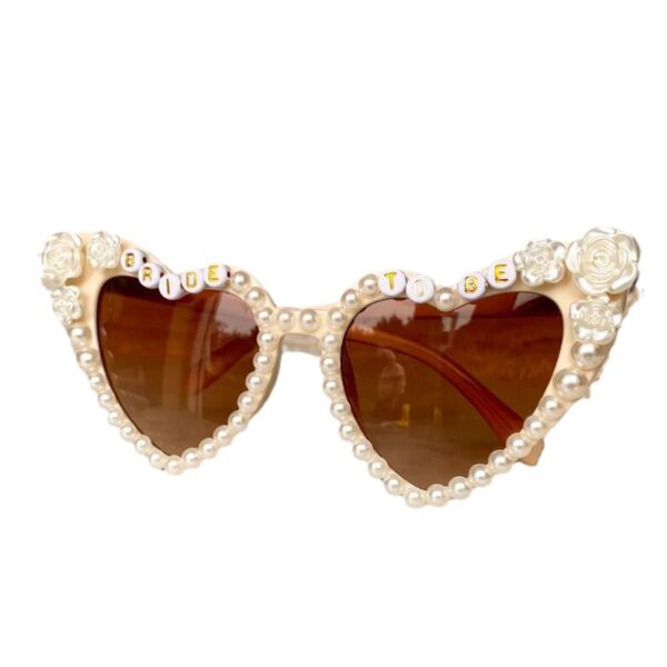 Wholesale BRIDE bride Pearl Rose BRIDE Letter Women's Single Party Love Tea Handmade Sunglasses