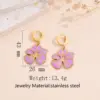 Wholesale Flowers Plasma Earrings For Women In 304 Stainless Steel With 18K Real Gold PVD Coated Plating And 0.03µm Thickness