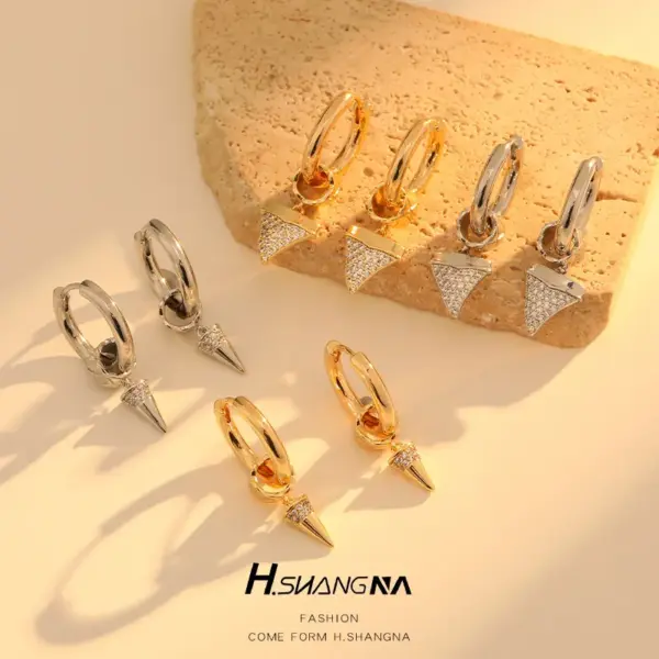 Wholesale Round Drop Earrings For Women With Copper Ear Pins, 14K Real Gold Plated Bezel Setting And Zircon Inlay