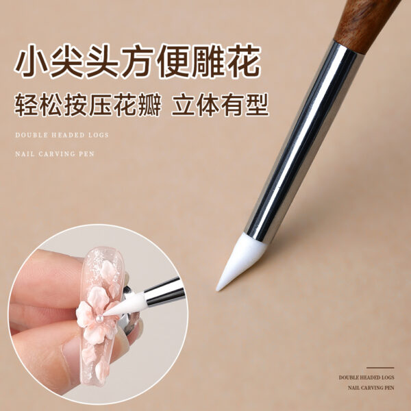oly-db53ae50cfb6b5e473868362e8cc7783 Wholesale Nail Art Double-headed Multi-functional Carving Pen Japanese Style Glue Scraping Glue Embossing Color Painting Rubbing Powder Sandalwood Pen Nail Art Tool