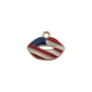 1 American Flag Lips Mouth 18x13mm-0.8g