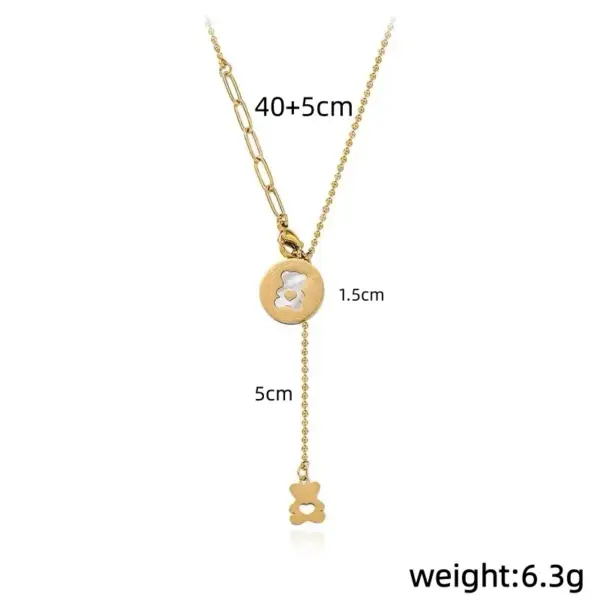 Wholesale Unisex Animal Necklace 18K Gold Plated 316 Stainless Steel PVD Coated With Acrylic Inlay And Cable Chain