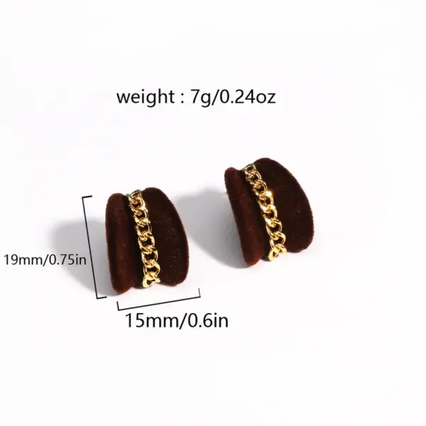 Wholesale New Style Burgundy Velvet Earrings Elegant Versatile High-end Retro Fashion Design Heart-shaped Stud Earrings For Women Copper Plated With 18K Real Gold