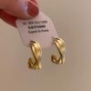 oly-db7dec9c8e4e6b862c3af9913fbdbd51 Wholesale Suitable for square face ~ retro matte golden earrings French hoop earrings circle earrings women's high-class temperament