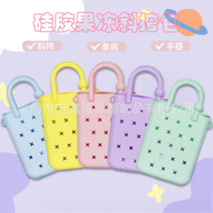 Wholesale 2024 New Trendy High Quality Silicone Mini Small Cute Children's Candy Diagonal Hole Eva Beach Bag