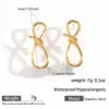 Wholesale 18K Gold Plated 304 Stainless Steel Vacuum Electroplated Geometric Earrings Studs For Women Suitable For Casual Occasions Women's Jewelry Non-Fading
