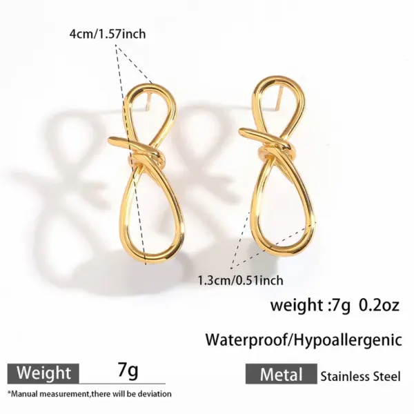 Wholesale 18K Gold Plated 304 Stainless Steel Vacuum Electroplated Geometric Earrings Studs For Women Suitable For Casual Occasions Women's Jewelry Non-Fading