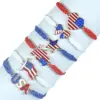 Wholesale Casual Letter Heart Shape American Flag Zinc Alloy Cord In Chain Stretch Adjustable String Bracelets Wholesale