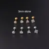 Wholesale 316L Stainless Steel Zircon Ear Cartilage Rings & Studs Geometric Waterproof Non Tarnish Surgical Steel Women'S