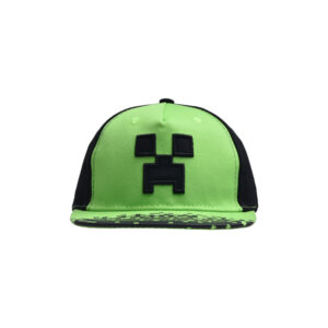 Green-color matching flat brim baseball cap / Free size-adjustable (50-54)